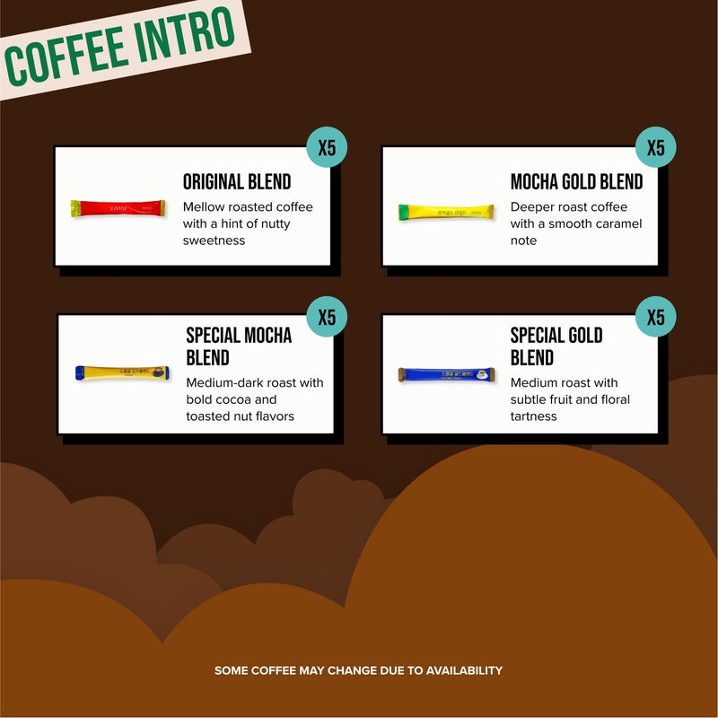 Seconde Nature Korean Coffee Mix Variety Packet Sampler | Instant Coffee Mix 20 Sticks | Maxim Instant Coffee Original, Maxim Mocha Coffee, Ediya Special Blends - Journey of Korea - Image 2
